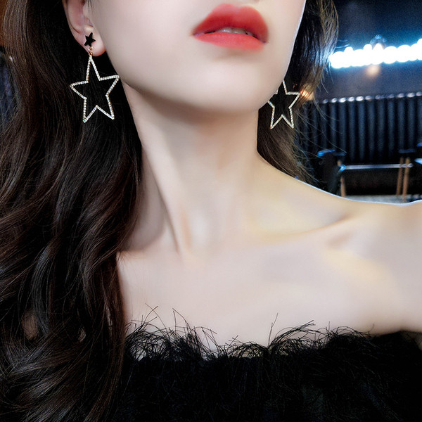 Cercei de dama cu pietre decorative din aur si argint