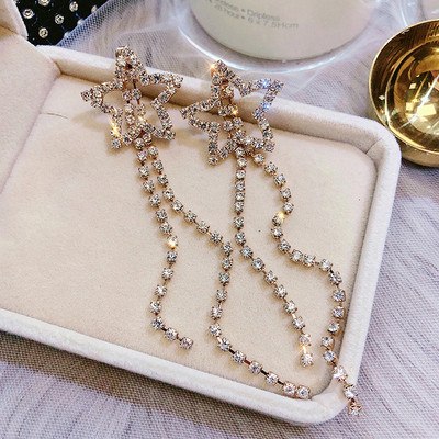 Hosszú női fülbevaló ezüst és arany színben