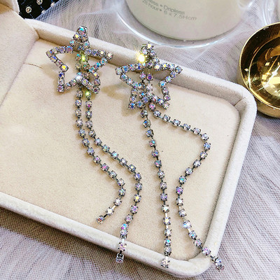 Hosszú női fülbevaló ezüst és arany színben