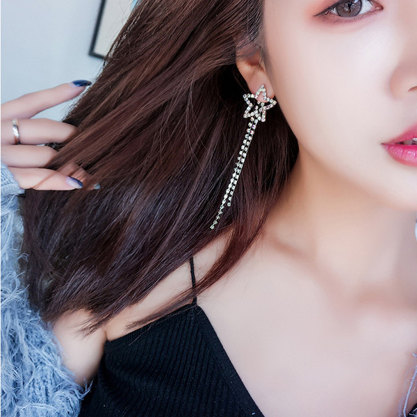 Hosszú női fülbevaló ezüst és arany színben