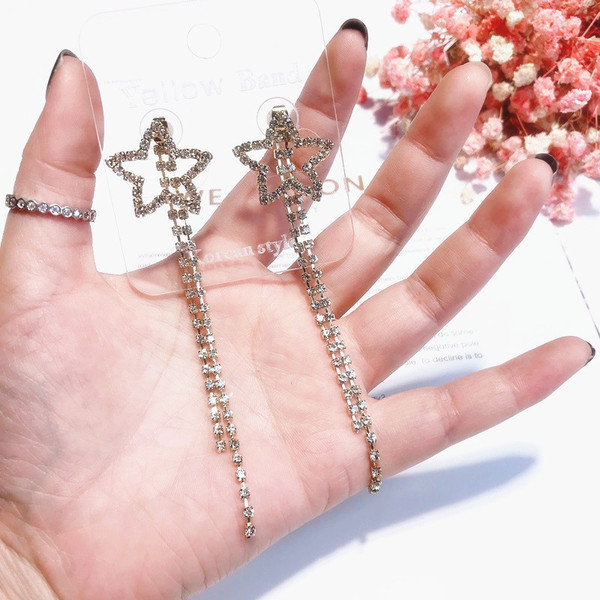 Hosszú női fülbevaló ezüst és arany színben