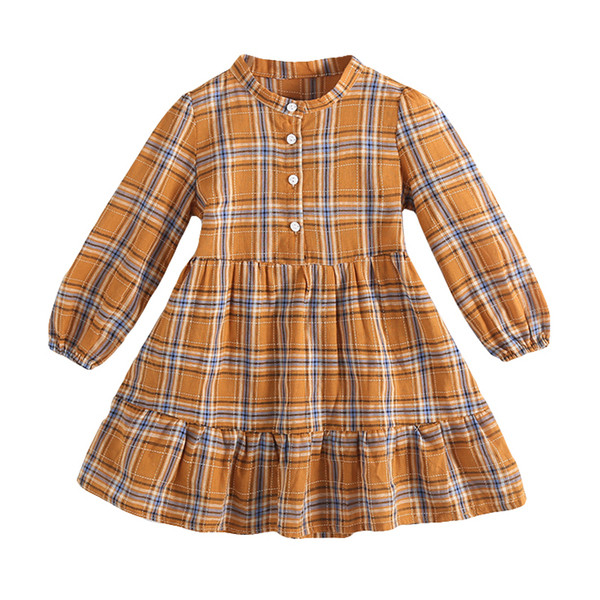 Stílusos, gombos, kockás gyerekruha lányoknak