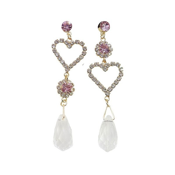 Cercei eleganti de dama cu pietre decorative colorate