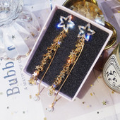 Γυναικεία κομψά σκουλαρίκια με διακοσμητικές πέτρες και πέρλες