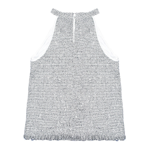 Κομψό γυναικείο αμάνικο σε γκρι χρώμα