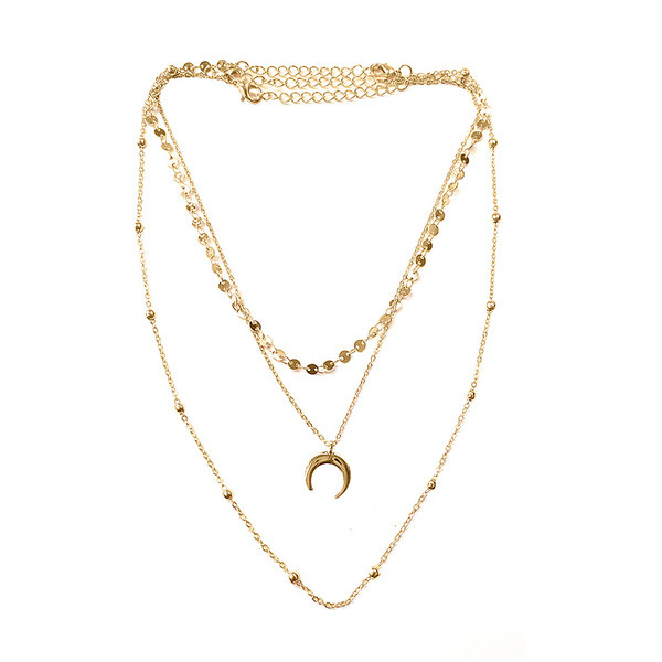 Colier topic de dama din trei parti de culoare aurie