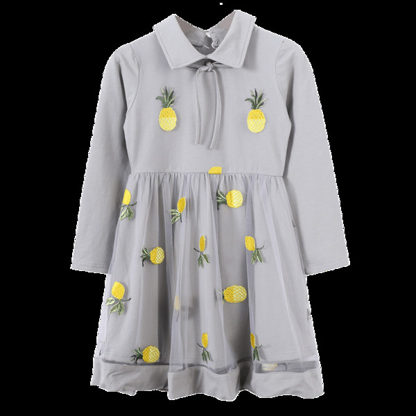 Κομψό παιδικό φόρεμα με τούλι και κεντήματα σε ροζ χρώμα