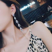 Hosszú női fülbevaló kövekkel ezüst és arany színben