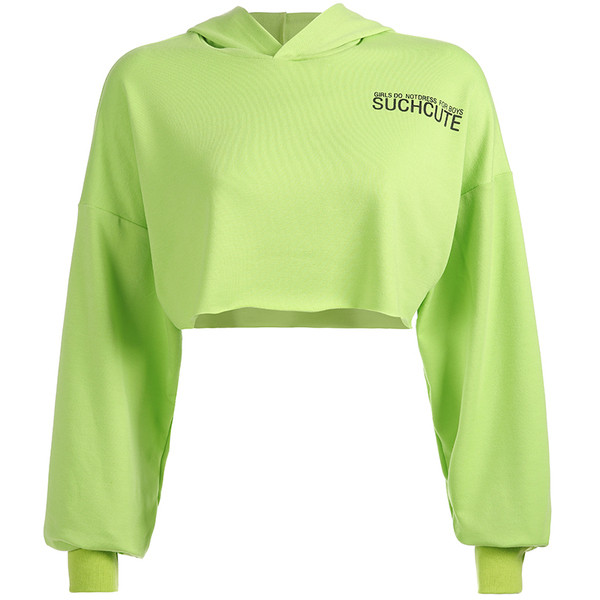 Σύντομο γυναικείο φούτερ σε πράσινο χρώμα