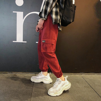 Pantaloni barbatesti la moda cu buzunare mari in trei culori