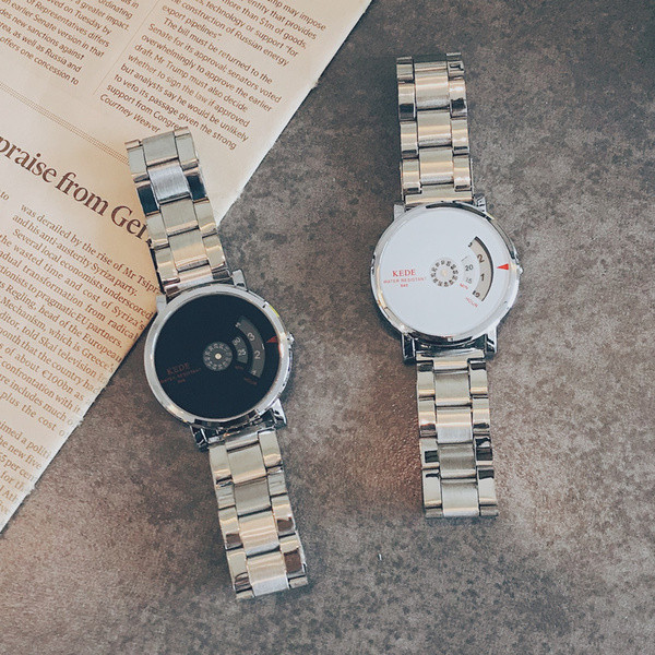 Ceas elegant pentru bărbați în alb-negru