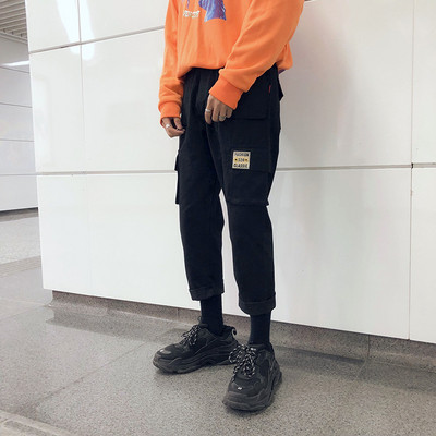 Férfi alkalmi nadrág három színben emblémával