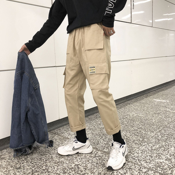 Férfi alkalmi nadrág három színben emblémával