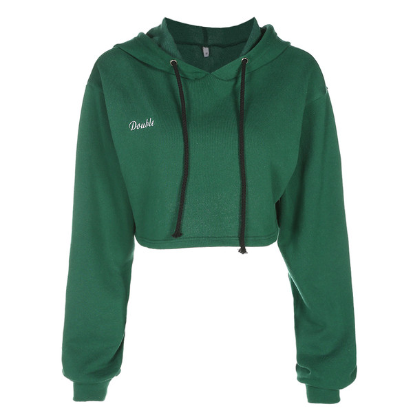 Καθημερινό γυναικείο φούτερ σε πράσινο χρώμα με επιγραφή