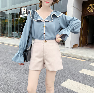 Stílusos női rövidnadrág magas derékkal, fekete és rózsaszín színben