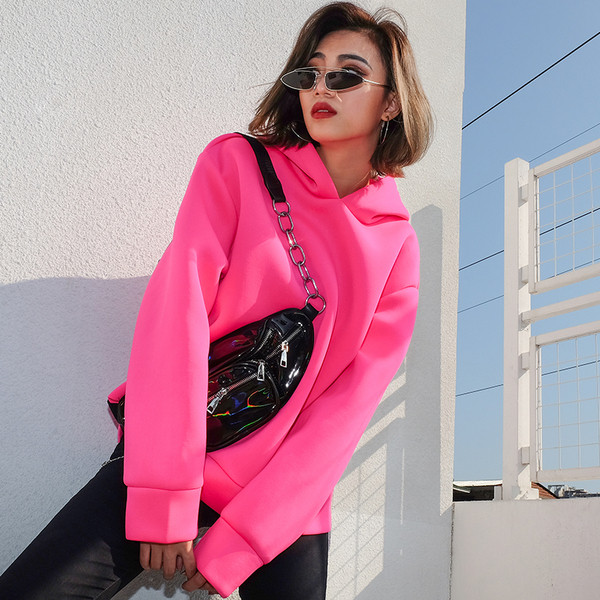 Női hétköznapi pulóver rózsaszín színben