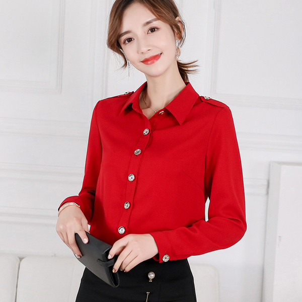 Cămașă elegantă de damă cu nasturi în trei culori