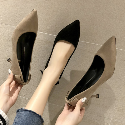 Елегантни дамски обувки на висок ток в два цвята