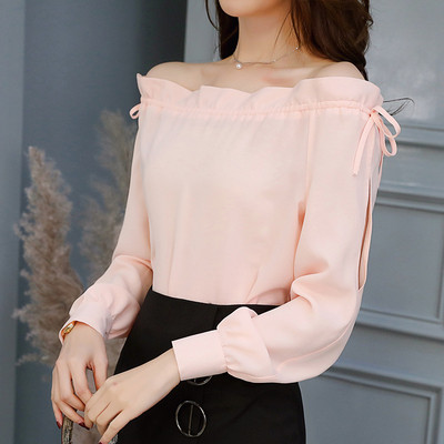 Stílusos női ing csupasz vállú rózsaszínben