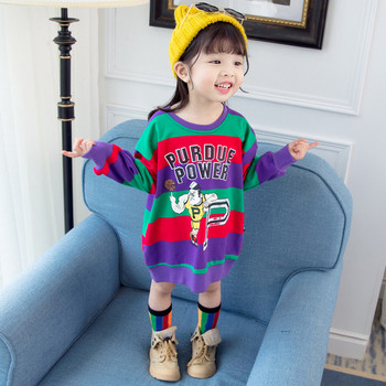 Актуална детска блуза за момичета - дълъг модел с надписи
