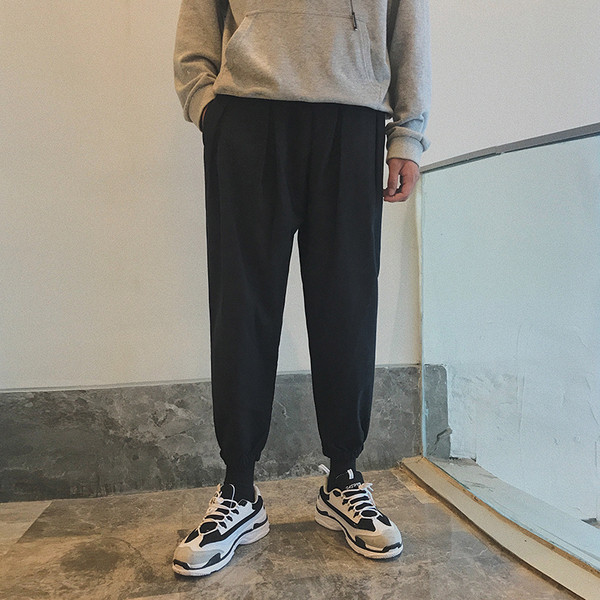 Sima férfi nadrág fekete és szürke színben