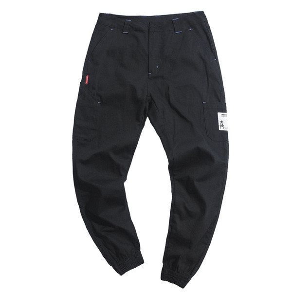 Modern férfi nadrág két színben felirattal és emblémával