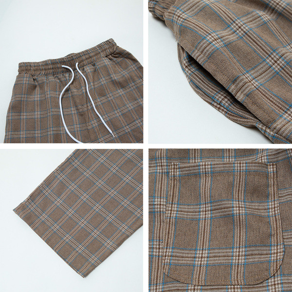 Modern férfi kockás nadrág két színben széles modellben