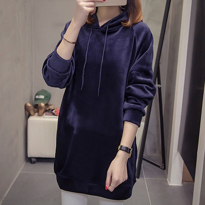 Γυναικείο φούτερ  Μακρύ βελούδο μοτίβο σε διάφορα χρώματα