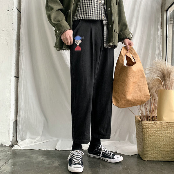 Női alkalmi nadrág három színben hímzéssel