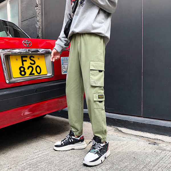 Zsebes férfi nadrág három színben felirattal