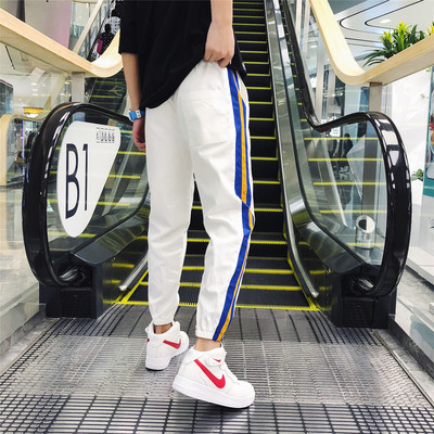 Мъжки спортен панталон в няколко цвята с цветен кант