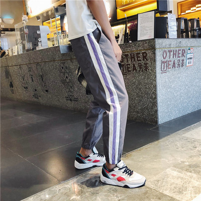 Мъжки спортен панталон в няколко цвята с цветен кант