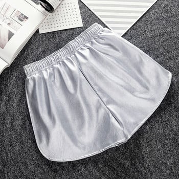 Αθλητικά casual γυναικεία shorts από οικολογικό δέρμα σε τρία χρώματα