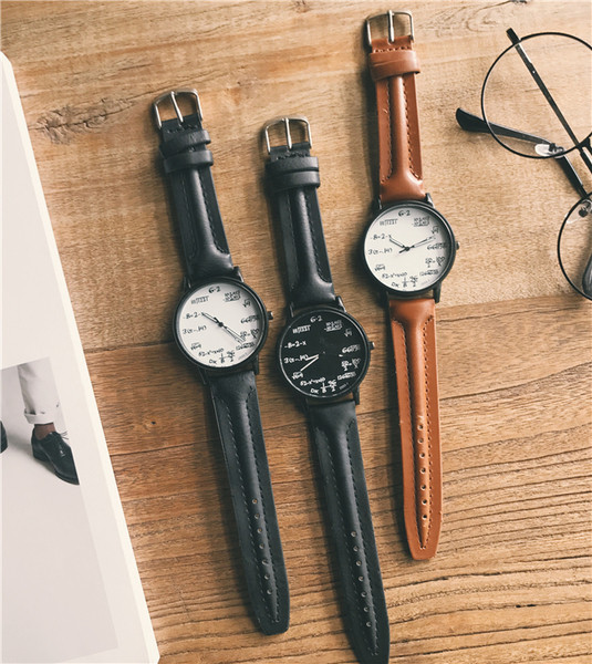 Férfi napi karóra műbőr szíjjal, három színben