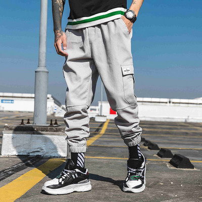 Casual αντρικά παντελόνια σε μαύρο και γκρι χρώμα