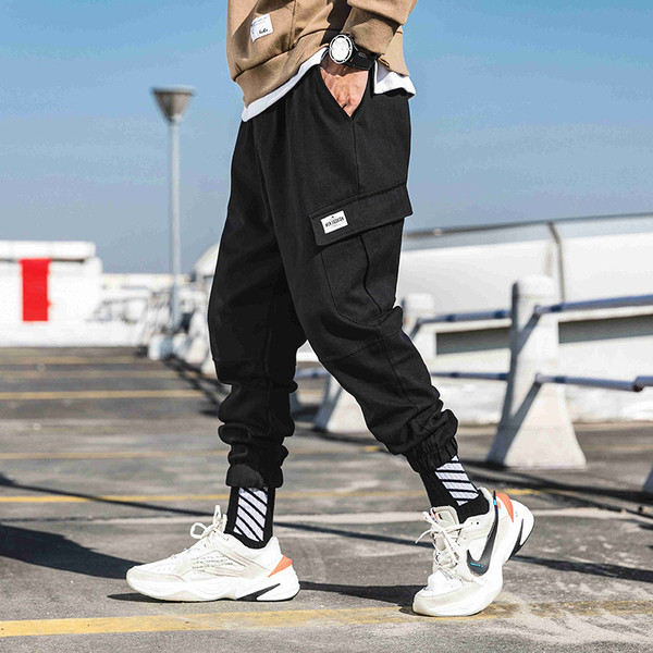 Casual αντρικά παντελόνια σε μαύρο και γκρι χρώμα