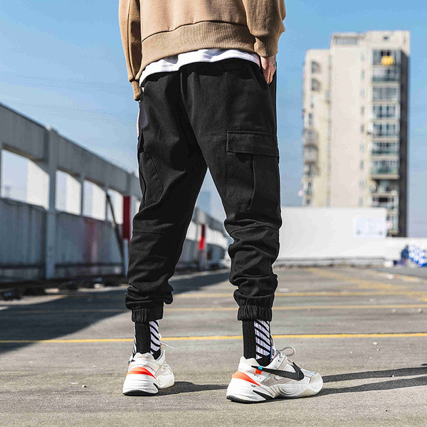 Casual αντρικά παντελόνια σε μαύρο και γκρι χρώμα