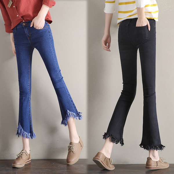 Blugi de dama moderni, albastru si negru in doua modele