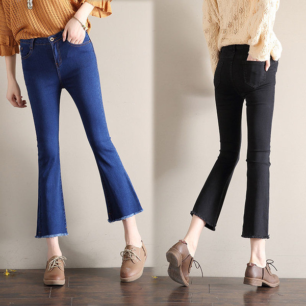 Blugi de dama moderni, albastru si negru in doua modele