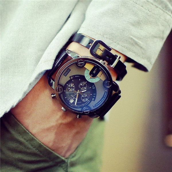 Ceas bărbătesc elegant în negru și maro