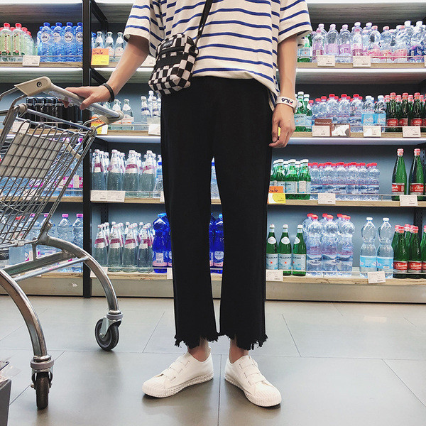 Retro férfi nadrág két színben, szakadt motívumokkal