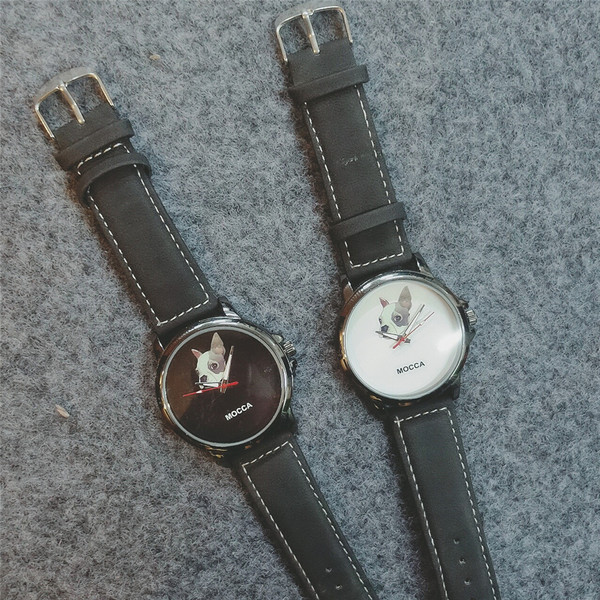 Férfi napi karóra fekete-fehér színben