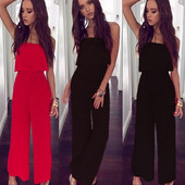 Stílusos női overall fekete és piros színben