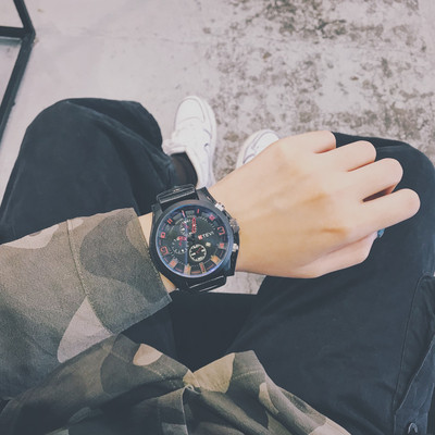 Ανδρικό ρολόι ε λουρί οικολογικού δέρματος - τρία χρώματα