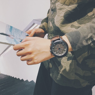 Ανδρικό ρολόι ε λουρί οικολογικού δέρματος - τρία χρώματα