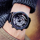 Vízálló férfi karóra műbőr szíjjal