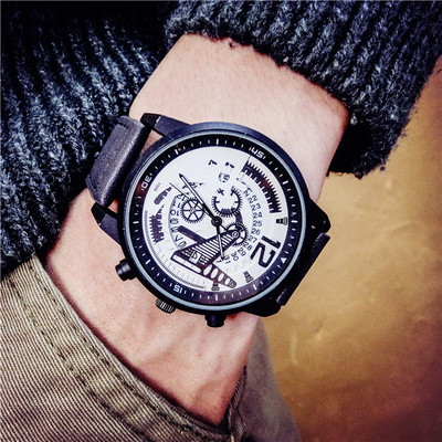 Vízálló férfi karóra műbőr szíjjal