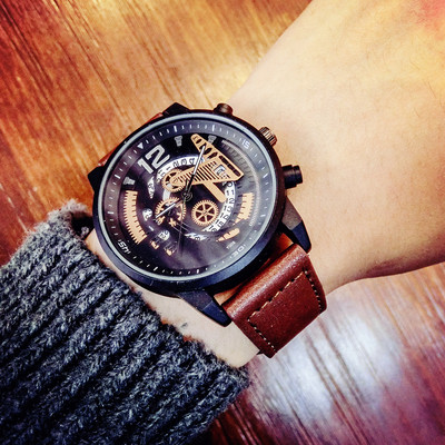 Vízálló férfi karóra műbőr szíjjal