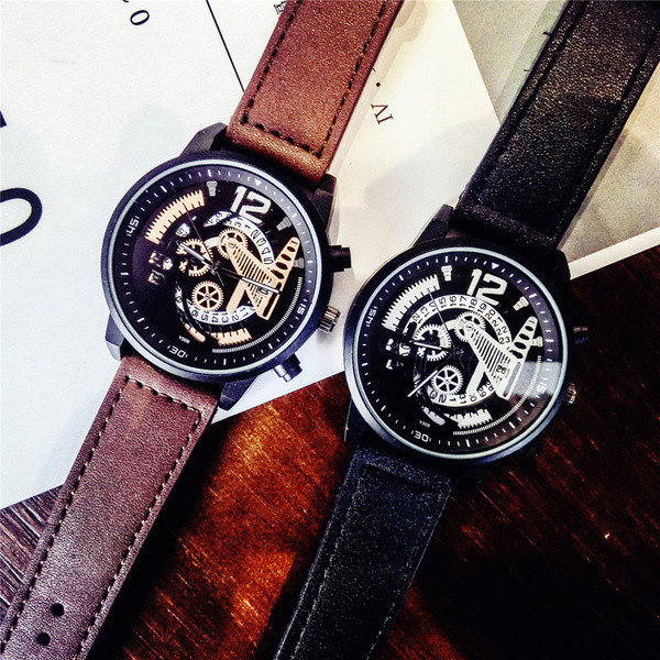 Vízálló férfi karóra műbőr szíjjal