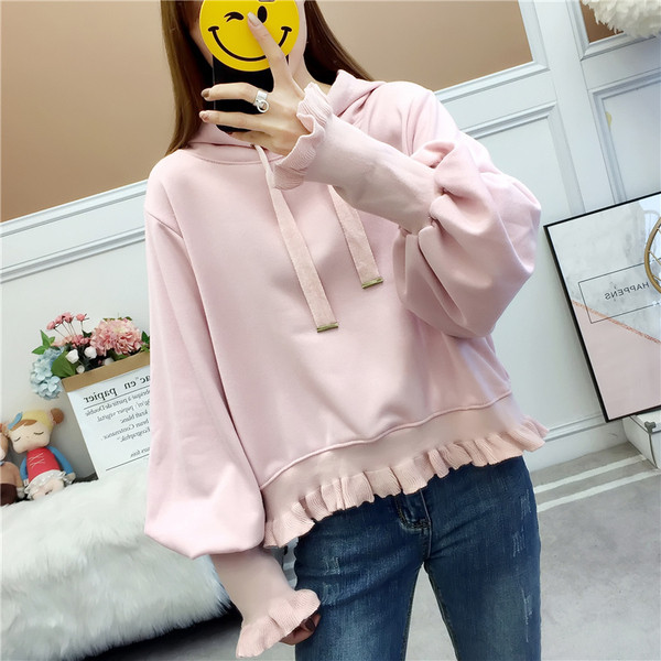 Női alkalmi pulóver kapucnival, világos színekben